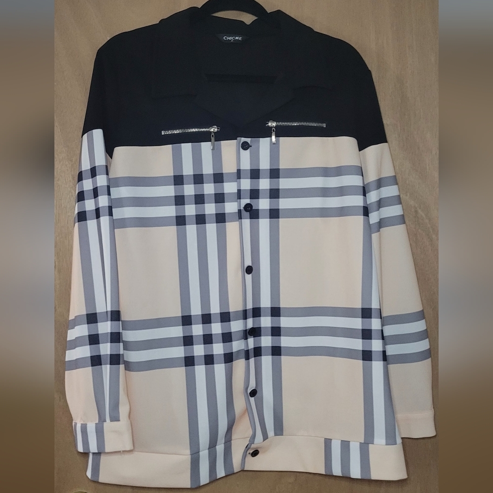 Chicme Checkered Jacket/Blouse • NWOT